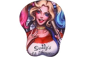 Anime Mouse Pads with Harley Quinn Wrist Rest Gaming 3D Mousepads 2Way Skin
