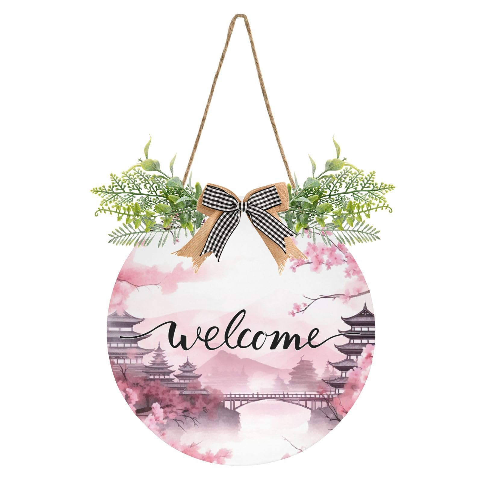 Welcome 板　手彫り　アジアン Amazon.com: xigua Welcome Sign Hanging Plaque Sign Asian Style