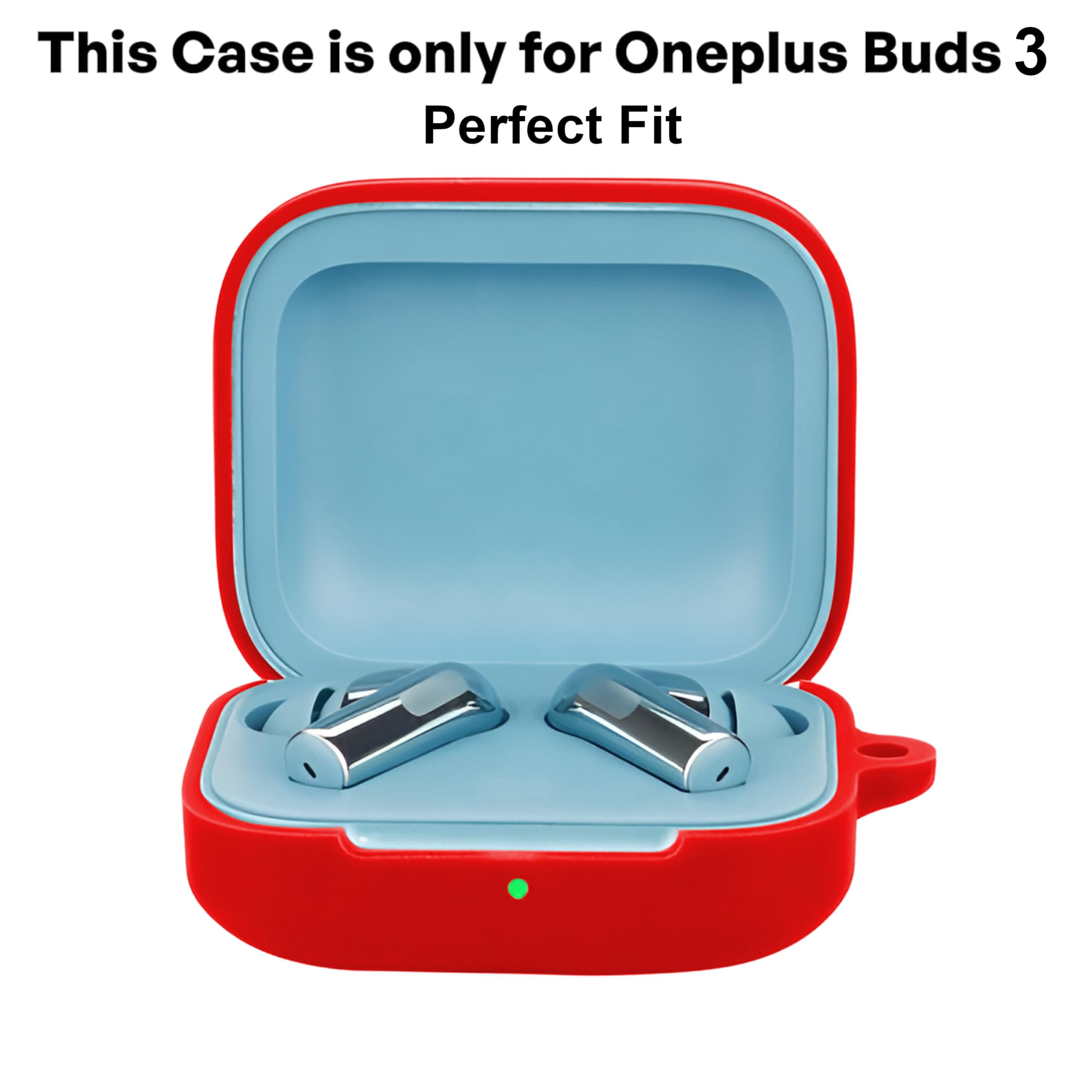 New Silicone Case Compatible with Oneplus Buds 3 (2024) Protective Soft Silicone 360° Full Protection Dust-Proof Shockproof Case Cover with Hook (Cover Only) (Dead-Pool) — Amazon image 2