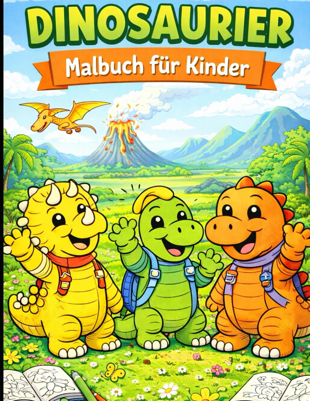Dinosaurier: Malbuch für Erwachsene, Teenager und Kinder