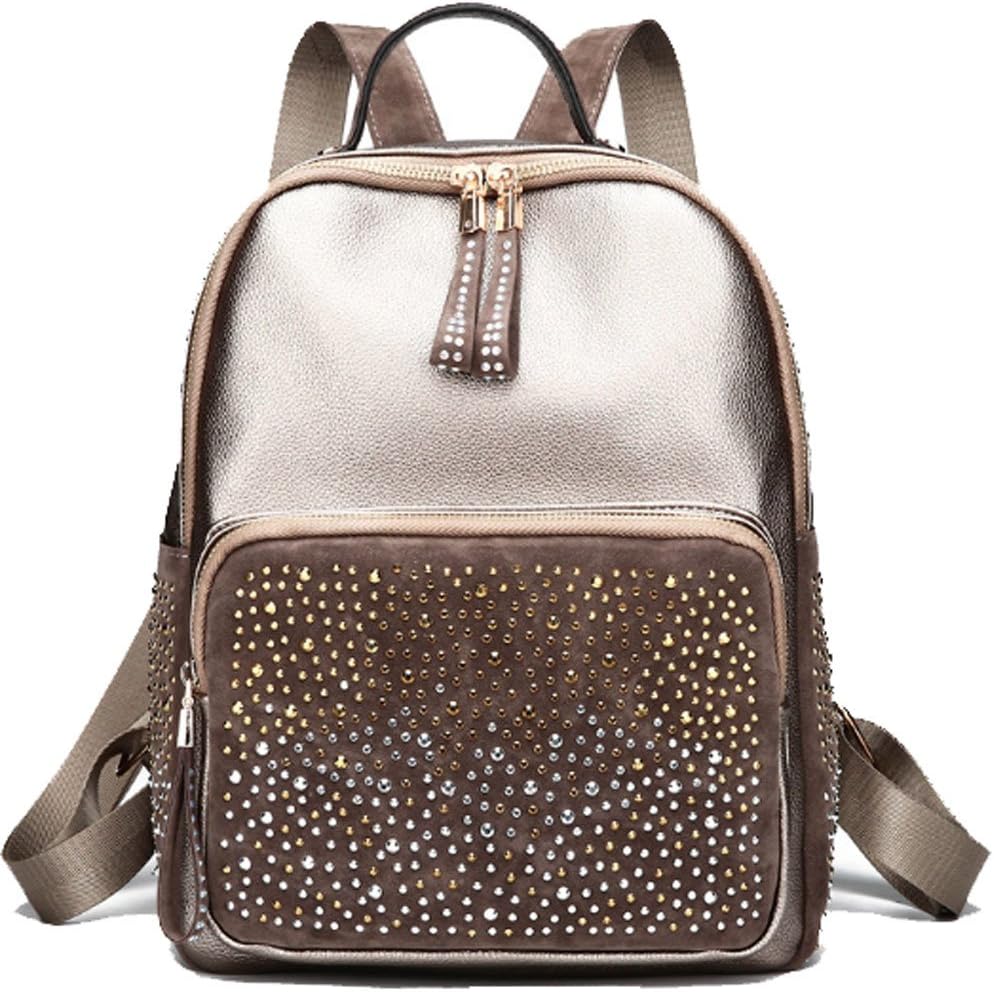 PU Leather Rhinestone Backpack Gold