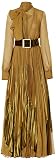 Pleated Maxi Dress 12 Mustard