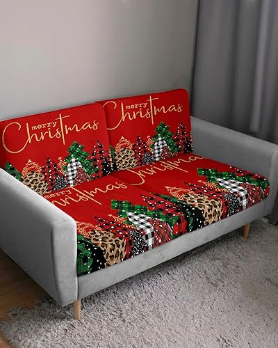 Miniatura 3 de Fundas de cojín para sofá de árbol de Navidad, lavables, extraíbles y elásticas, fundas para sofá seccional en forma de L y T, protector de muebles