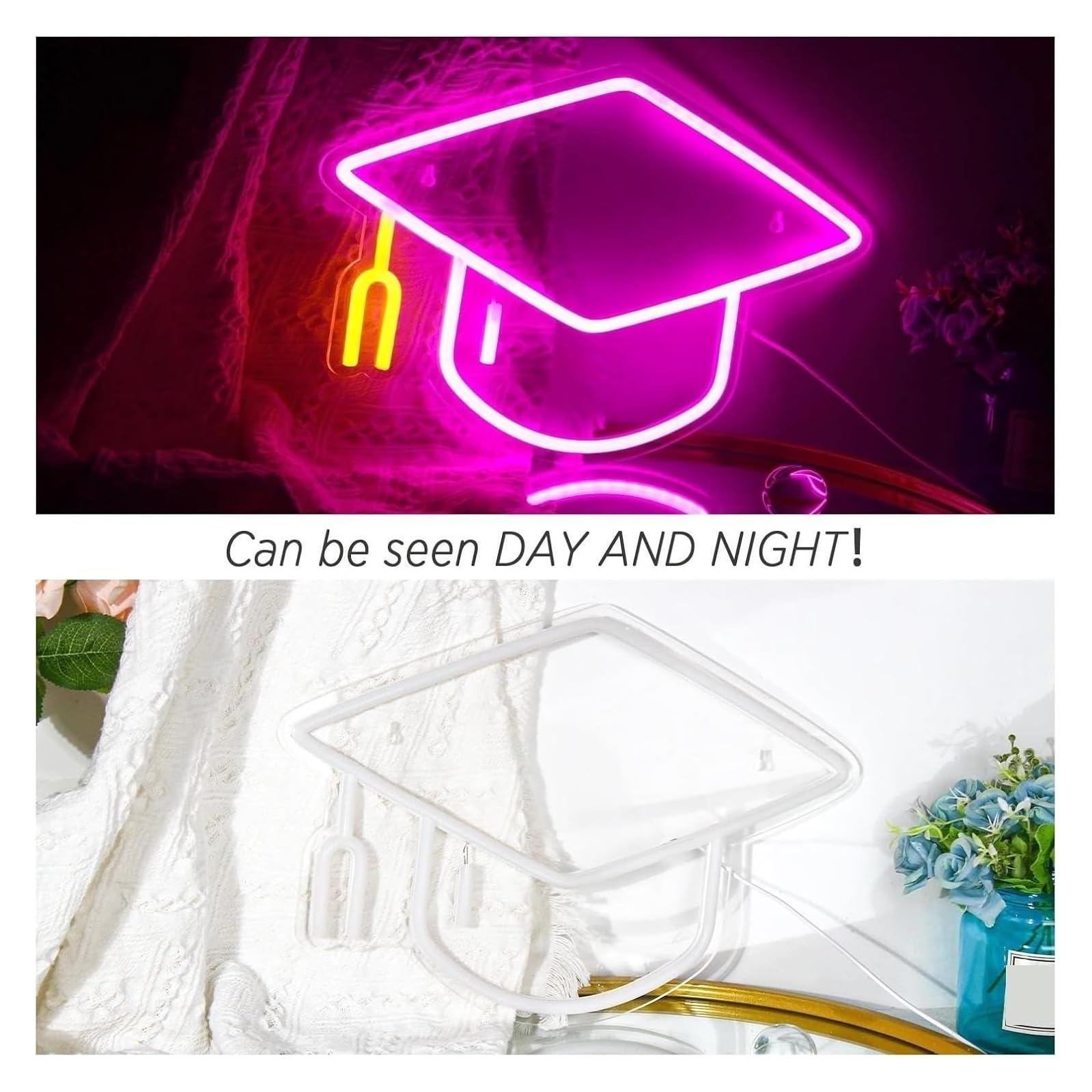 Lámpara LED Neón Decoración de luz neón con letrero LED gorra soltero en acrílico para cumpleaños bar tienda dormitorio