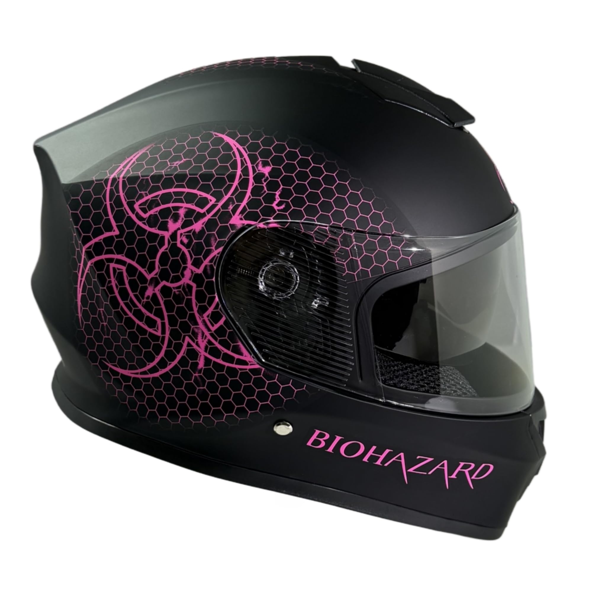 Kinder Integralhelm Bio-Hazard AHP – Motorradhelm für Kinder, ABS-Schale, robuster Kinderhelm für Downhill, Quad und Motocross, pink