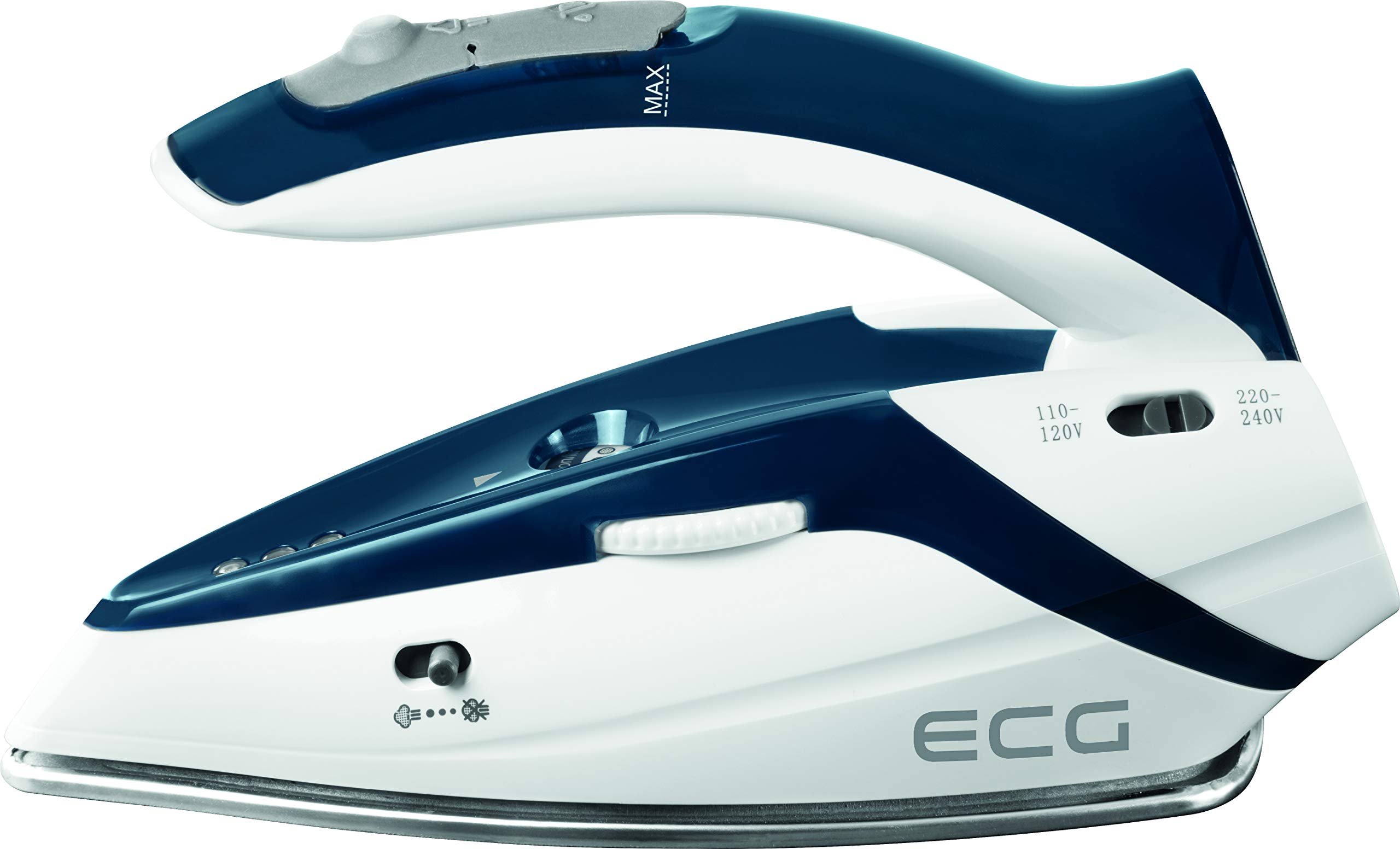 ECG NZ 210 Travel - Plancha de vapor, plástico, color blanco y azul