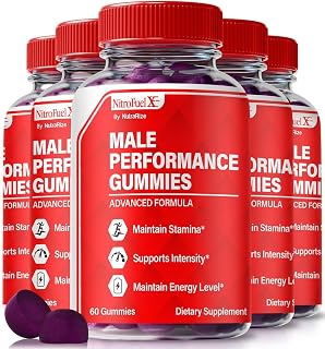(5 Pack) Nitro Fuel X Gummies - Official NitroFuel X Ultimate for Men, Nitro FuelX ME Formula for Performance and Overall Health, All Natural Male Gummy, NitroFuelX Ultimate Gomitas (300 Gummies)