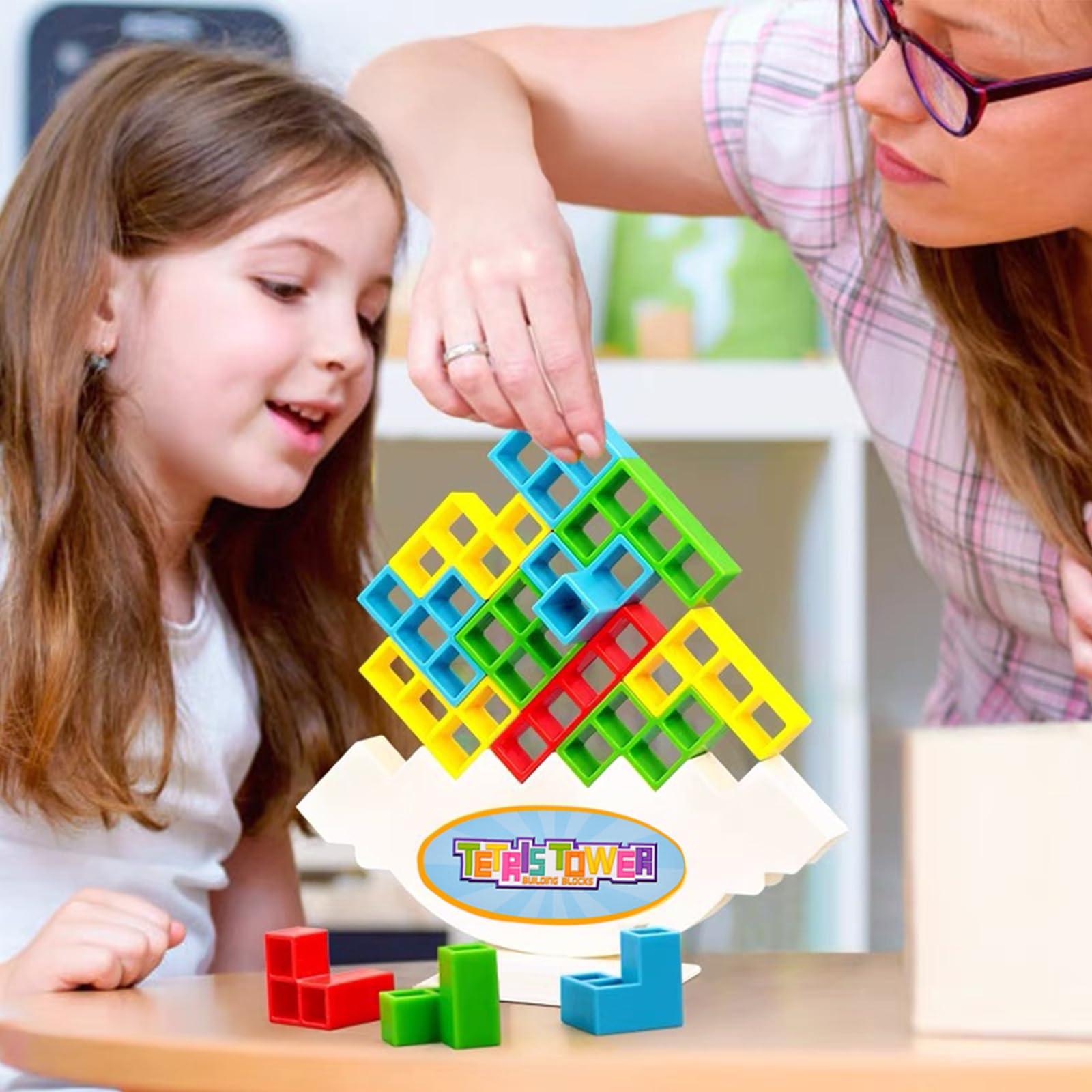 Jeu D'Équilibre Et D'Empilage Tetra Tower - 48 Pièces Colorées - Jouet Éducatif Montessori Pour Enfants