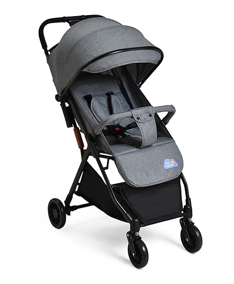 Mi Arcus Foldable Stylish Baby Stroller Pram with One Click Fold Travel Friendly Cabin Trolley Stroller for 0-3 Years for Boy & Girl Grey