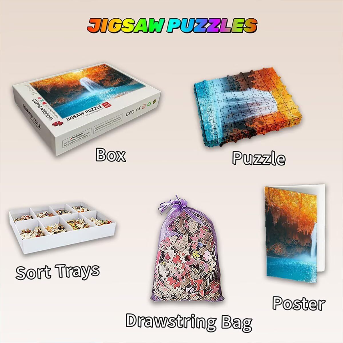 Puzzle 2000 elementów dla dorosłych, puzzle 2000 elementów jesień, puzzle dla dorosłych z wykwintnym pudełkiem do pakowania, gry edukacyjne, duże drewniane puzzle, prezent dla kobiet do dekoracji