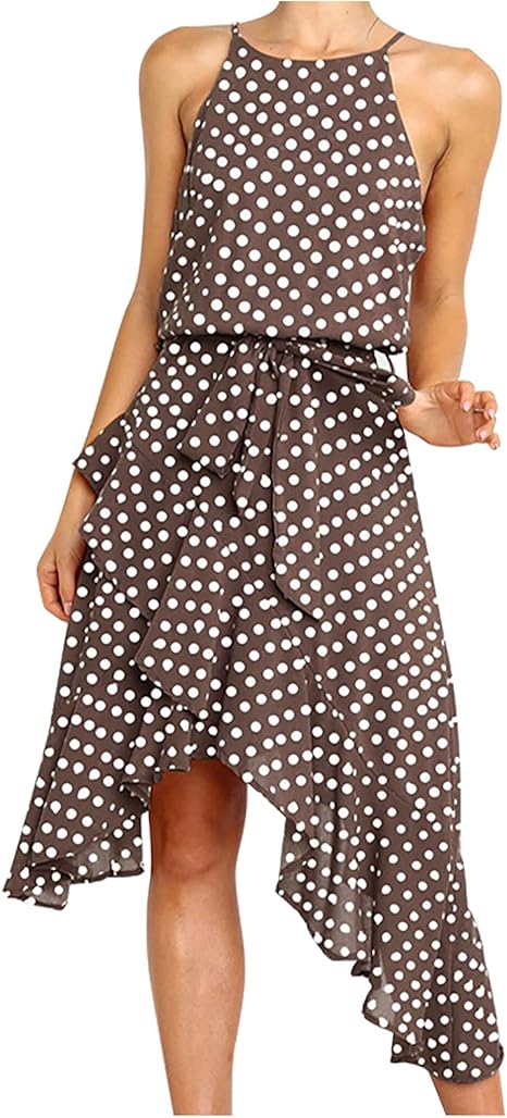 AMhomely Women Dresses Promotion Sale Clearance,Ladies Summer Fashion Casual Sexy Printed V-Neck Hollow Bandage Dress Plus Size Dress Party Elegant Dress Vintage Dress UK Size S - XXXXL