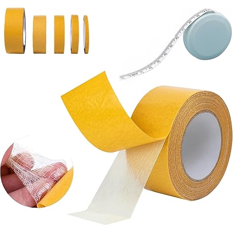 Mirajanes Double-Sided Gauze Fiber Mesh Tape, Adhesive with High Strength