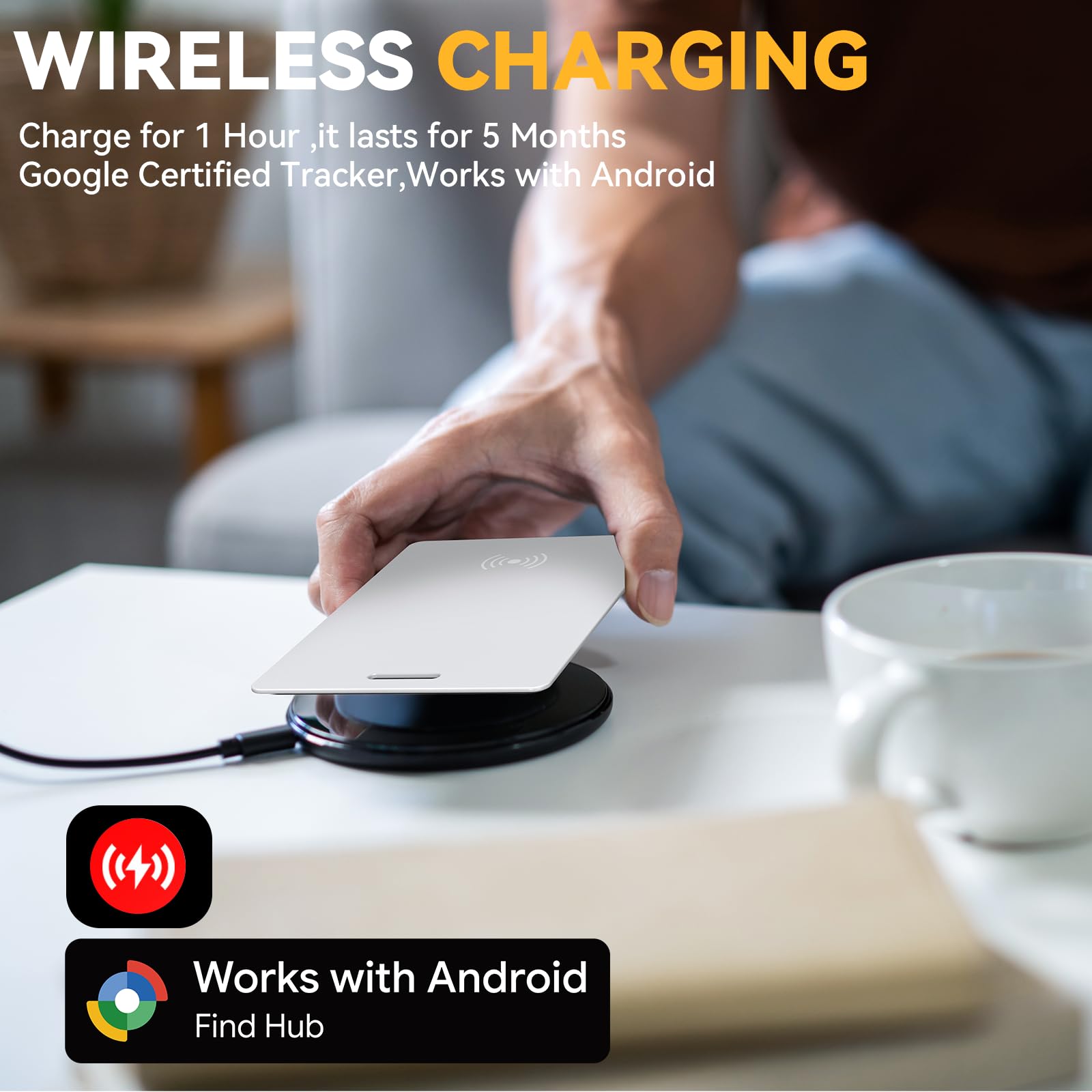 Trova portafoglio per Android, scheda di monitoraggio del portafoglio certificata Google, sottile 1,8 mm, wireless, ricaricabile, Bluetooth, localizzatore di oggetti, impermeabile IP68, per app Google
