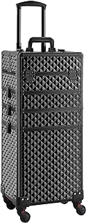 Somduy Rolling Makeup Case 4 in 1,Professional Makeup Train Case organizers,Large Storage Cosmetic case Trolley,Makeup Tra... Price In India