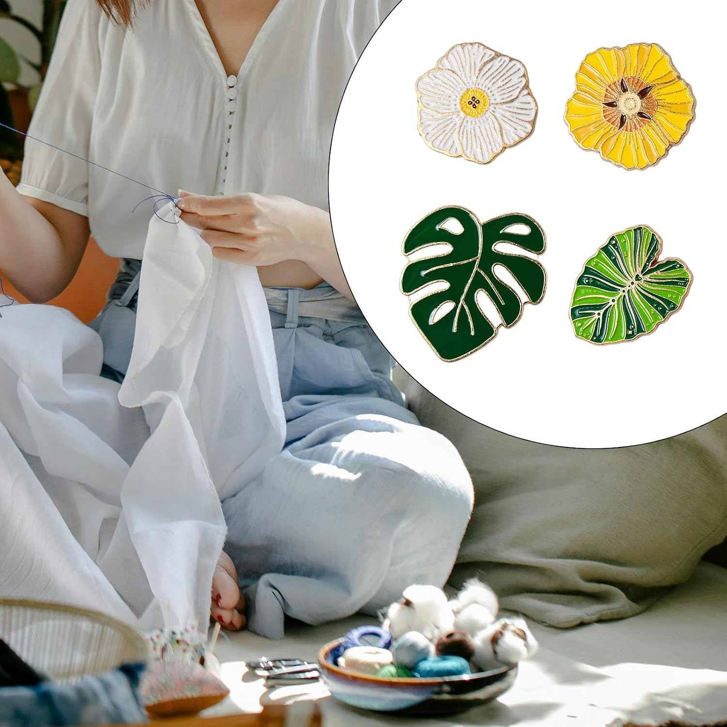 Needle Holders Needle Minders Flower Shaped Nanny for Stitching and Embroidery Project Strong Magnet Holders