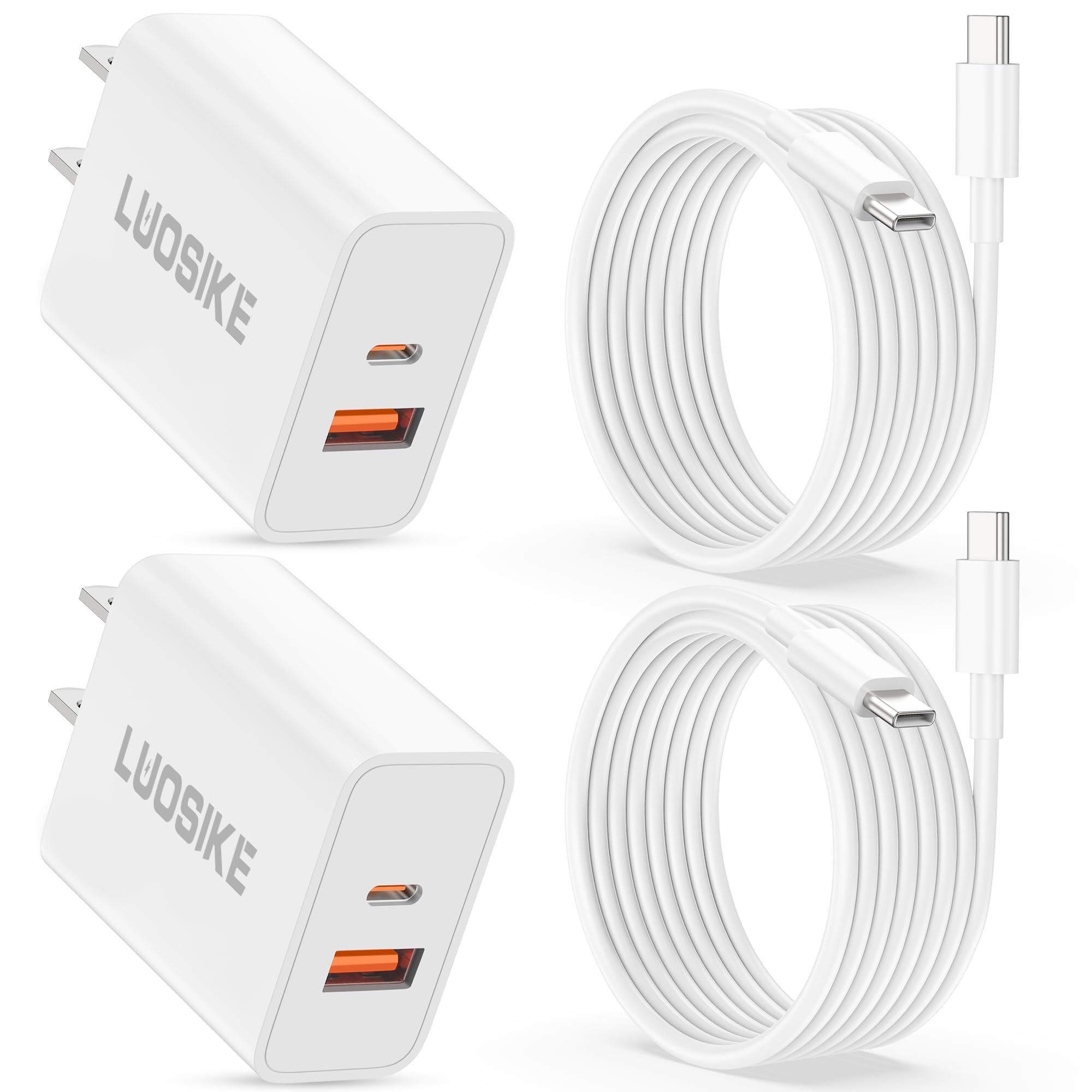 iPhone 17 16 15 Pro Max Charger Fast Charging 2-Pack 40W Dual Port USB C Fast Wall Charger