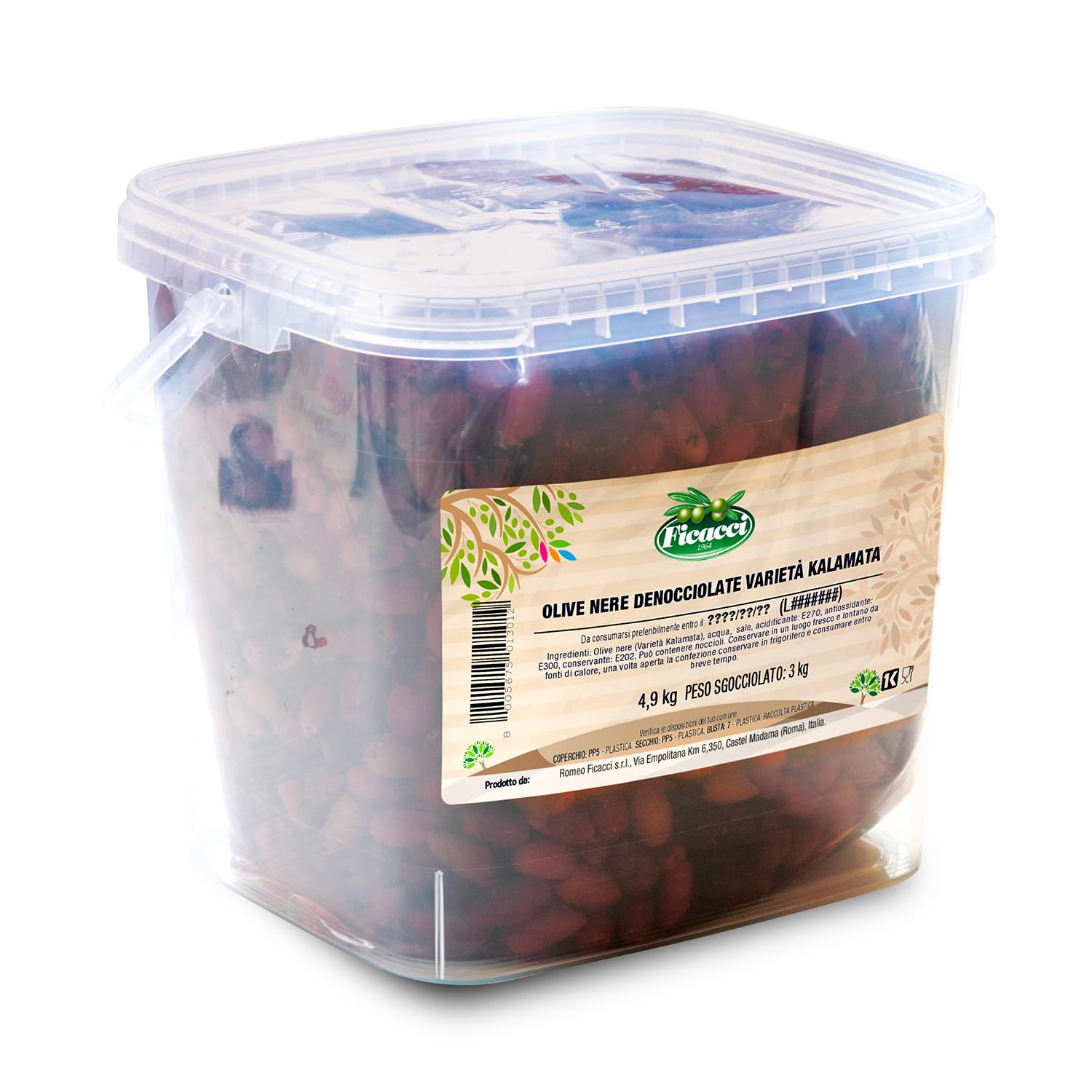 Ficacci - Olive Nere Kalamata Denocciolate 3Kg