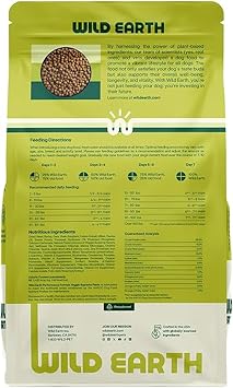 Wild Earth Vegan Dry Dog Food Performance Formula | Plant-Based Vegetarian Kibble | Wheat-Free, Allergen-Free, Veterinarian-Developed | Veggie Supreme Flavor, 4lb Bag