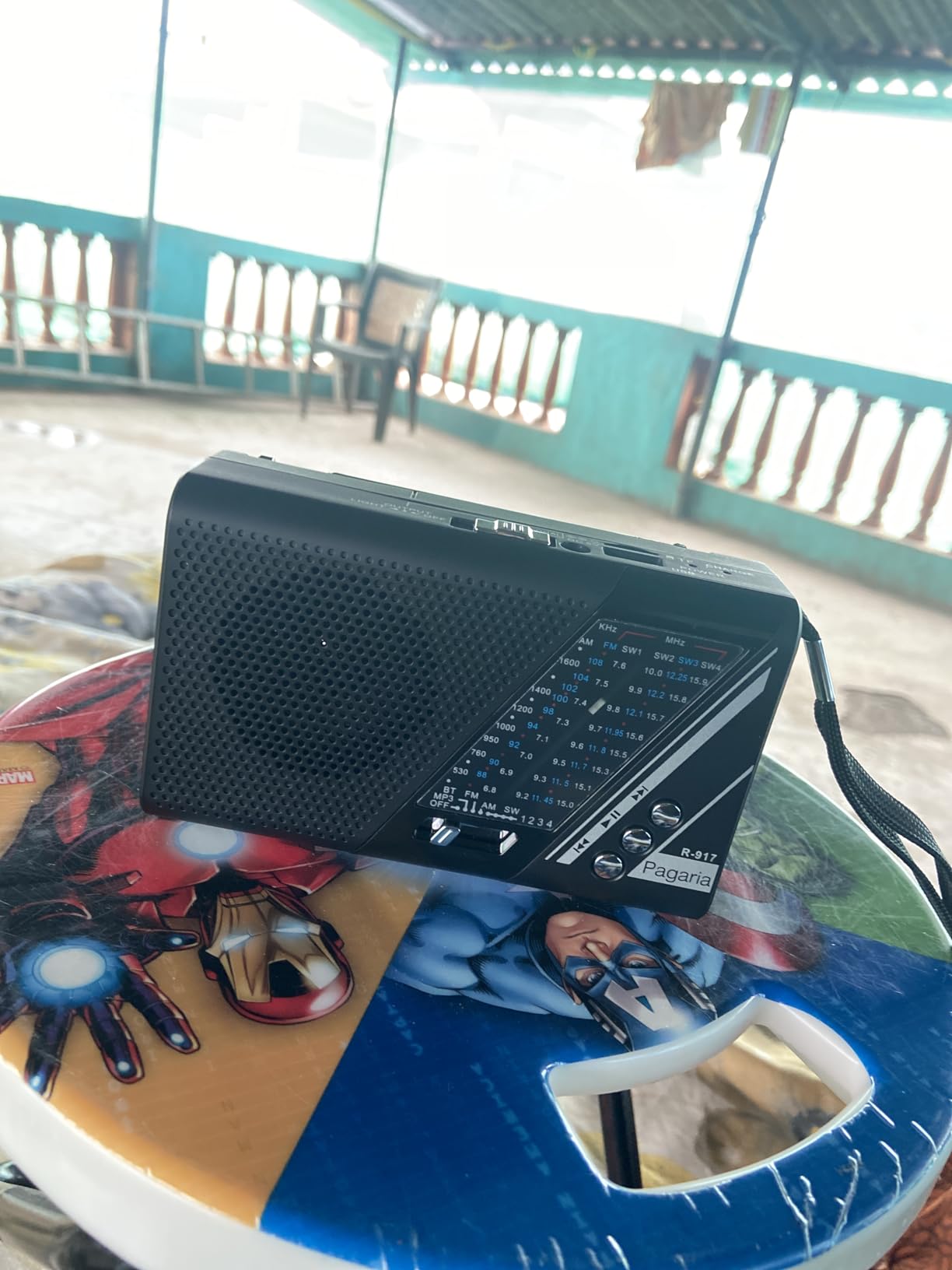 PAGARIA Portable FM/AM/SW Radio with 5 Watts Sound, Bluetooth/USB/TF ...