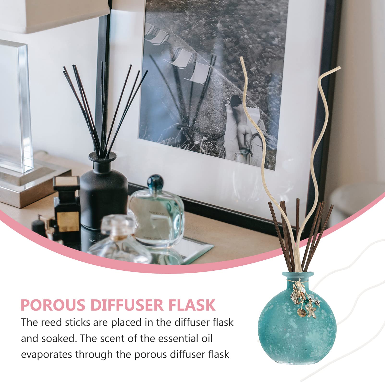 EXCEART 40pcs Rattan Diffuser Sticks Natural Replacement Fragrance Sticks for Home Use for Living Room Bedroom and Kitchen Decor