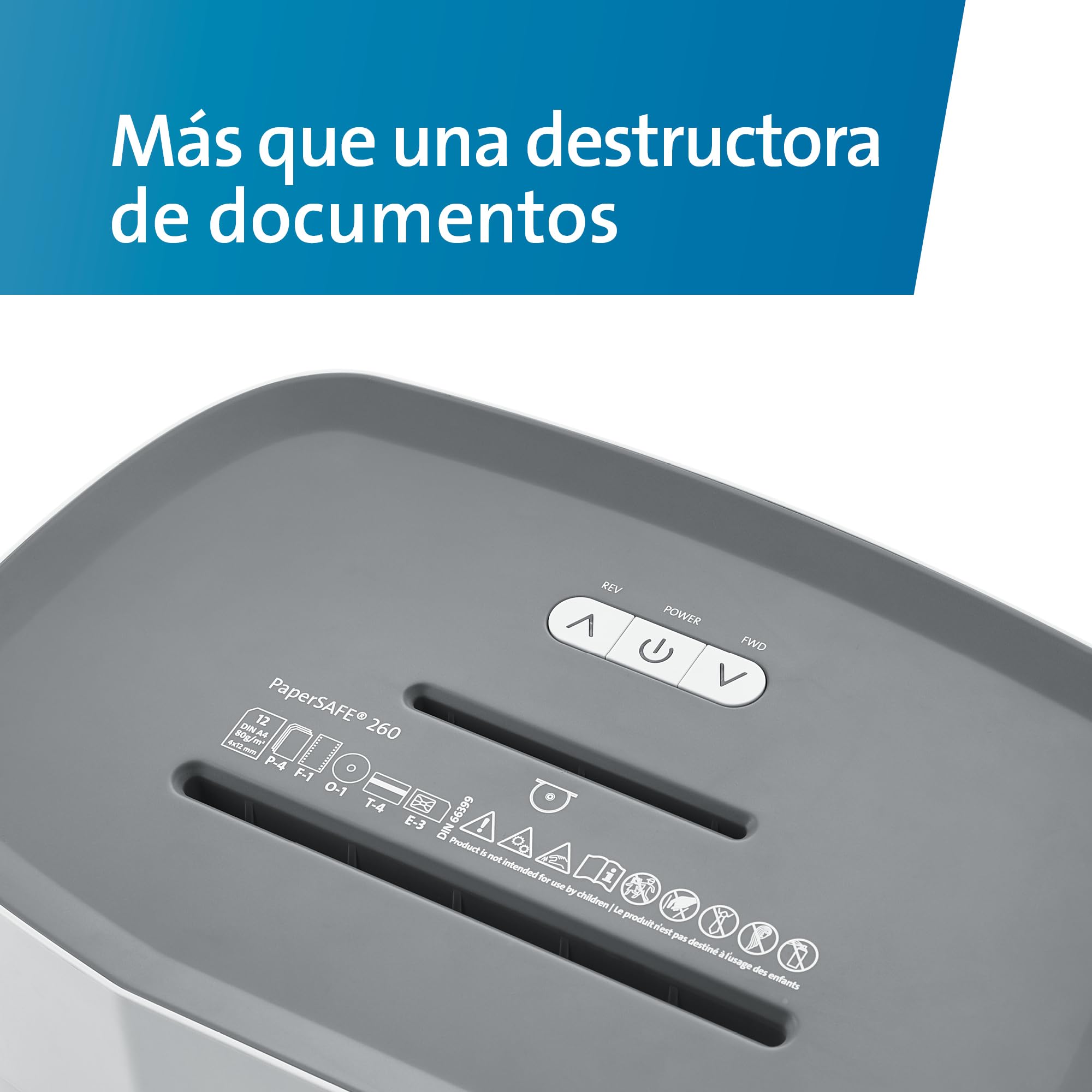 Dahle PaperSAFE PS 240 Destructora de papel, 10 hojas, P4, corte partículas, 25 litros, gris