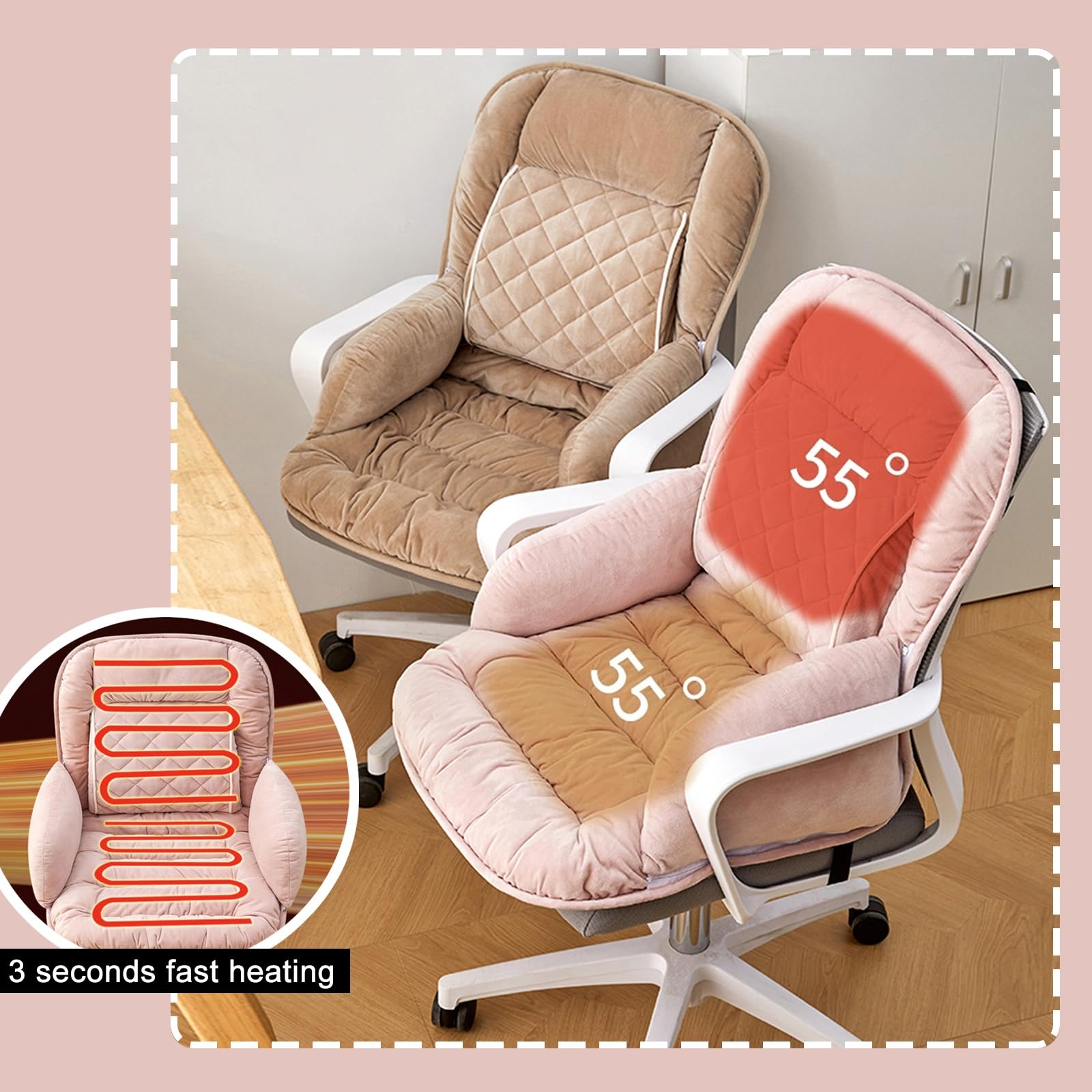 Cojin Silla Oficina, Cojín de Asiento Suave con Funda Extraíble, Cojin Antiescaras, Cojín de Asiento con Respaldo, Cojin Lumbar Silla Oficina(Gray)