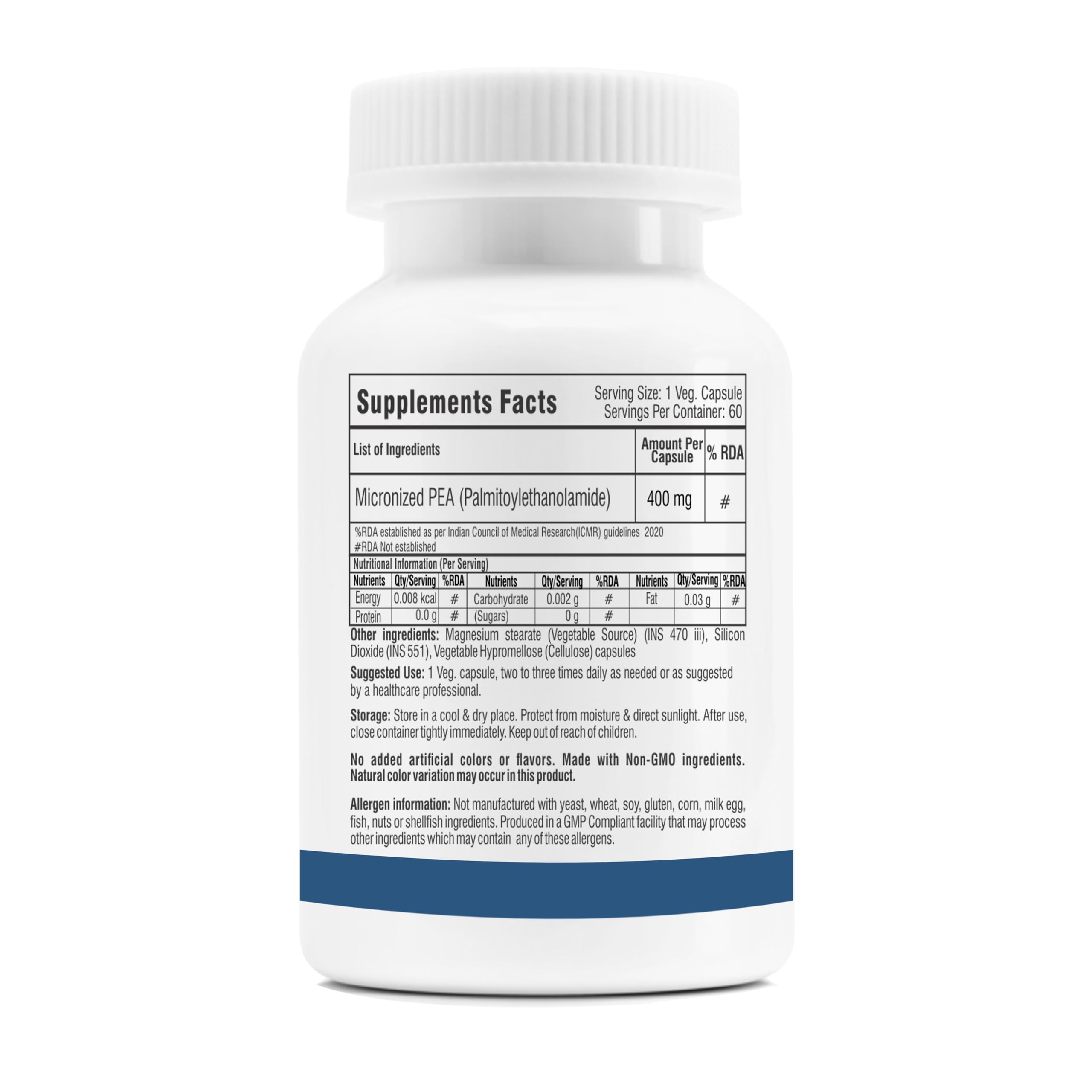 Trexgenics PALMITOYLETHANOLAMIDE (PEA) MICRONIZED 400 mg, Ultra Pure & Stable, Nerve Health, Immune System Modulation, Metabolic Health, Sleep (60 Veg Capsules) — Amazon image 2