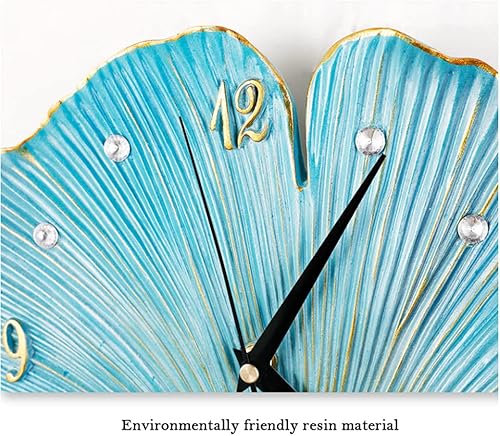 Miniatura 3 de Reloj de pared moderno reloj de pared decorativo combinación de hoja de ginkgo reloj de pared estilo europeo reloj de arte de lujo para sala de