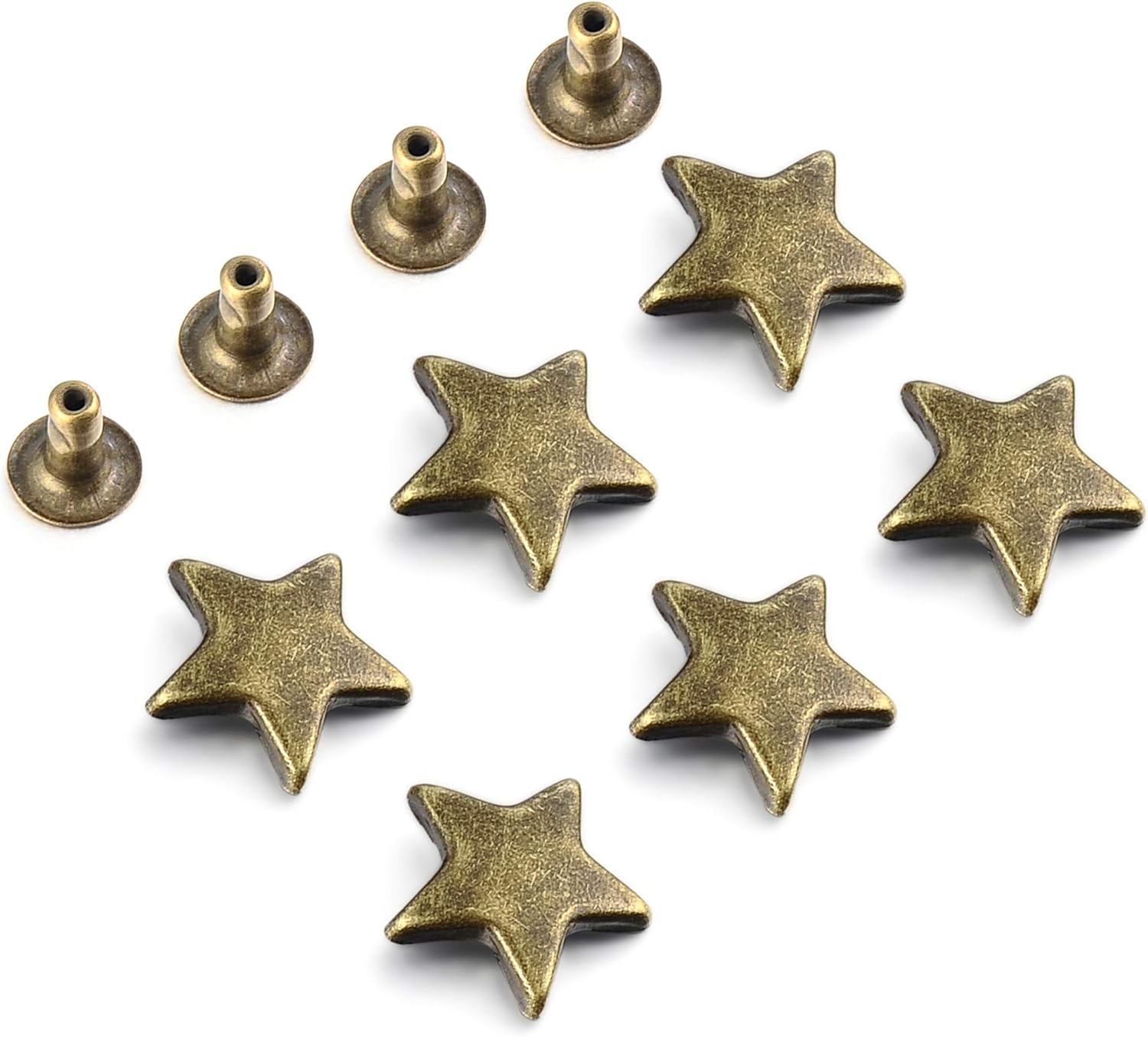 100 Sets 12MM Bronze Star Rivets for Leather Star Rivet