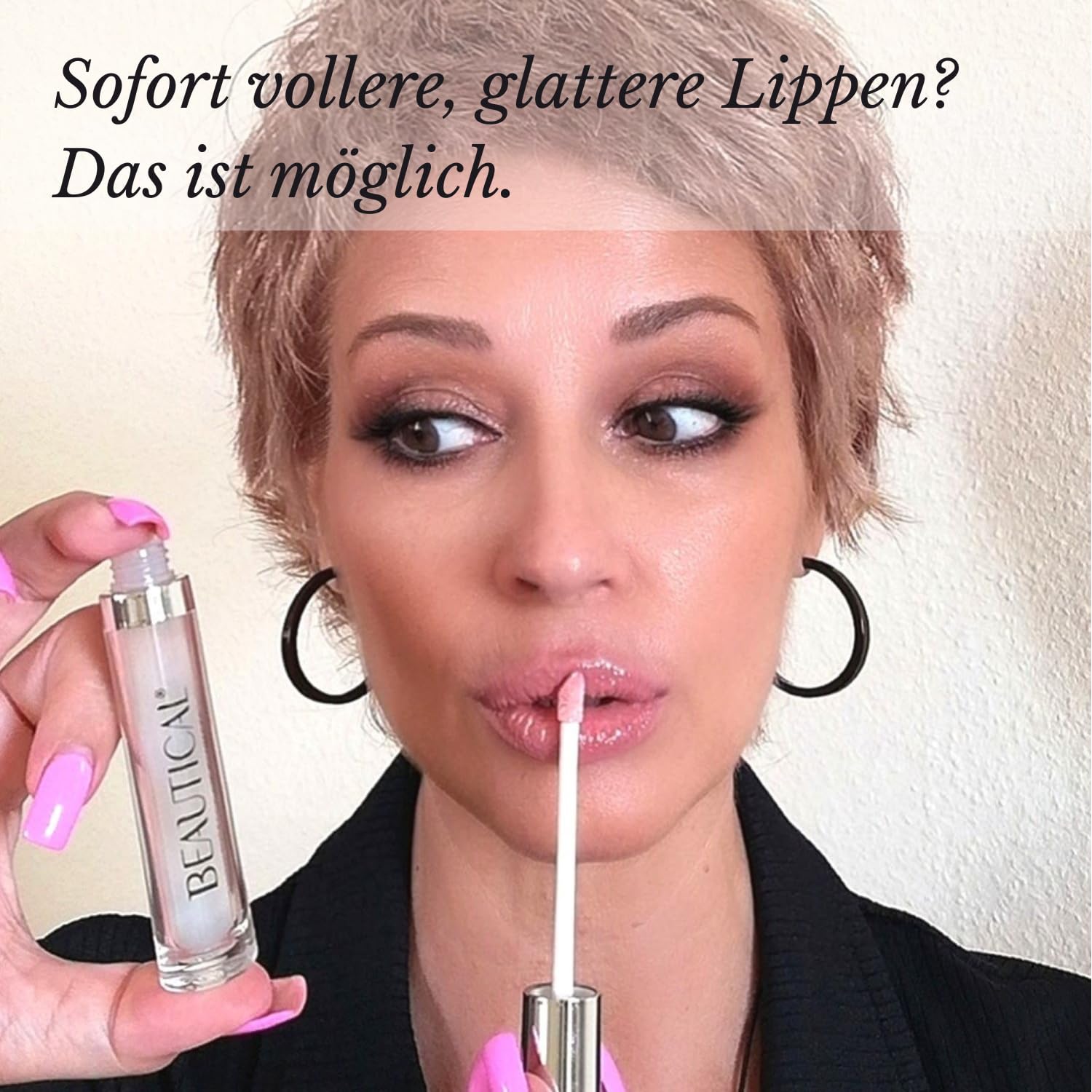 Sofortiger Lippenauffüller | aufgefüllte & füllige Lippen | vollere & weichere Lippen | reduziertes Erscheinungsbild von feinen Linien | Hyaluronsäure | helles Serum | 5 ml