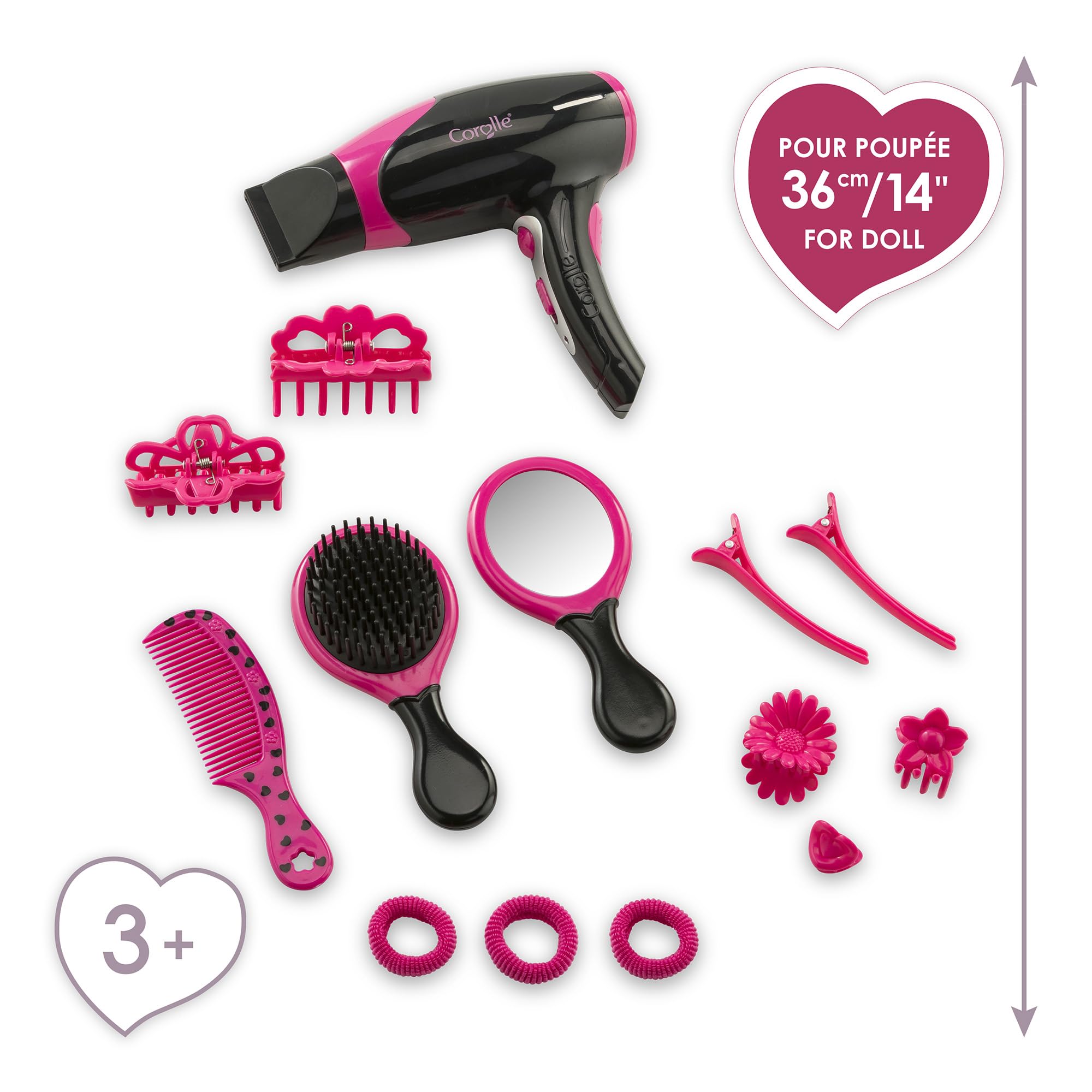 Corolle 9000213040 - Estuche de peluquería (14 Accesorios, para muñecas/muñecas, a Partir de 3 años)