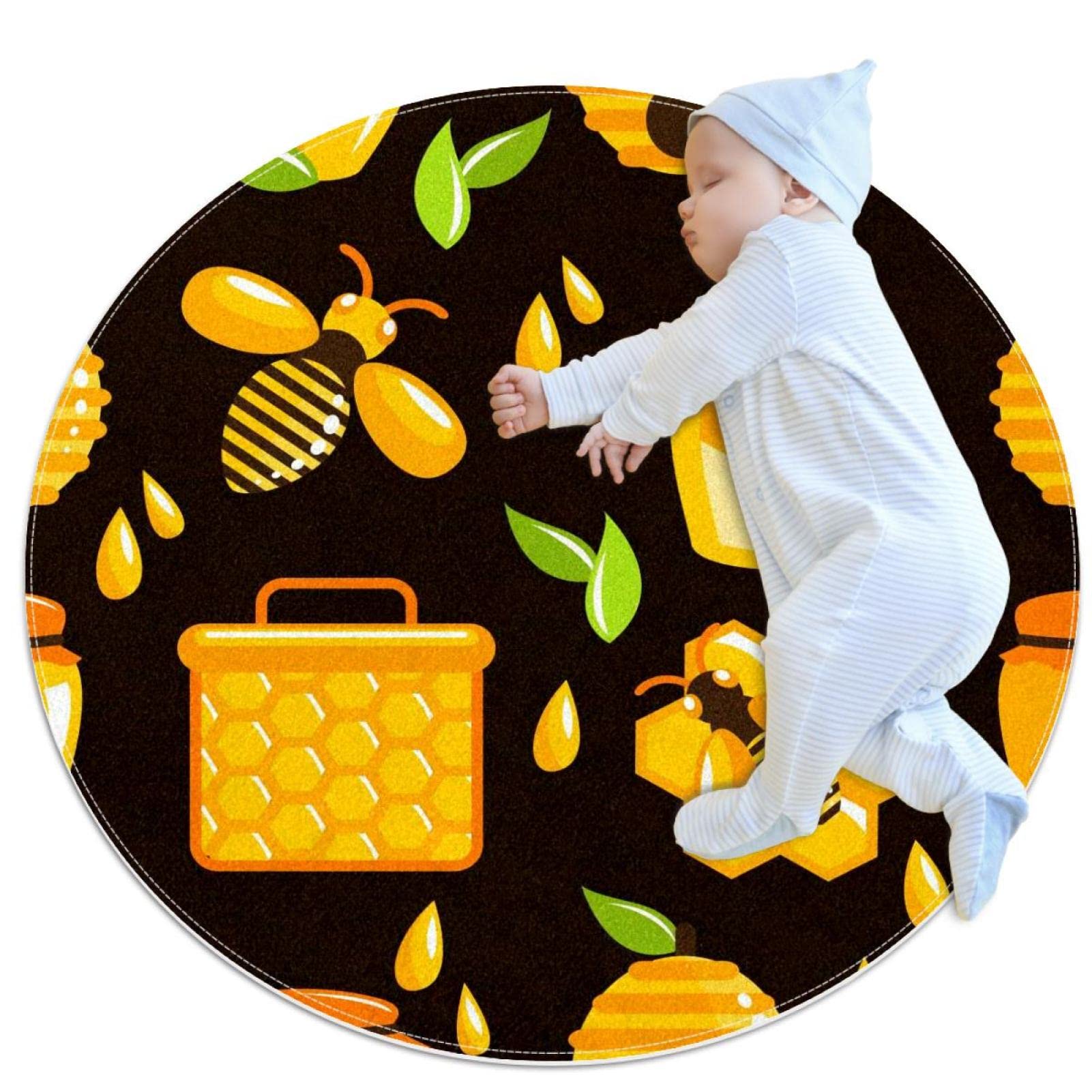 Tapis rond abeille JDEZ 100cm : protégez vos sols avec style