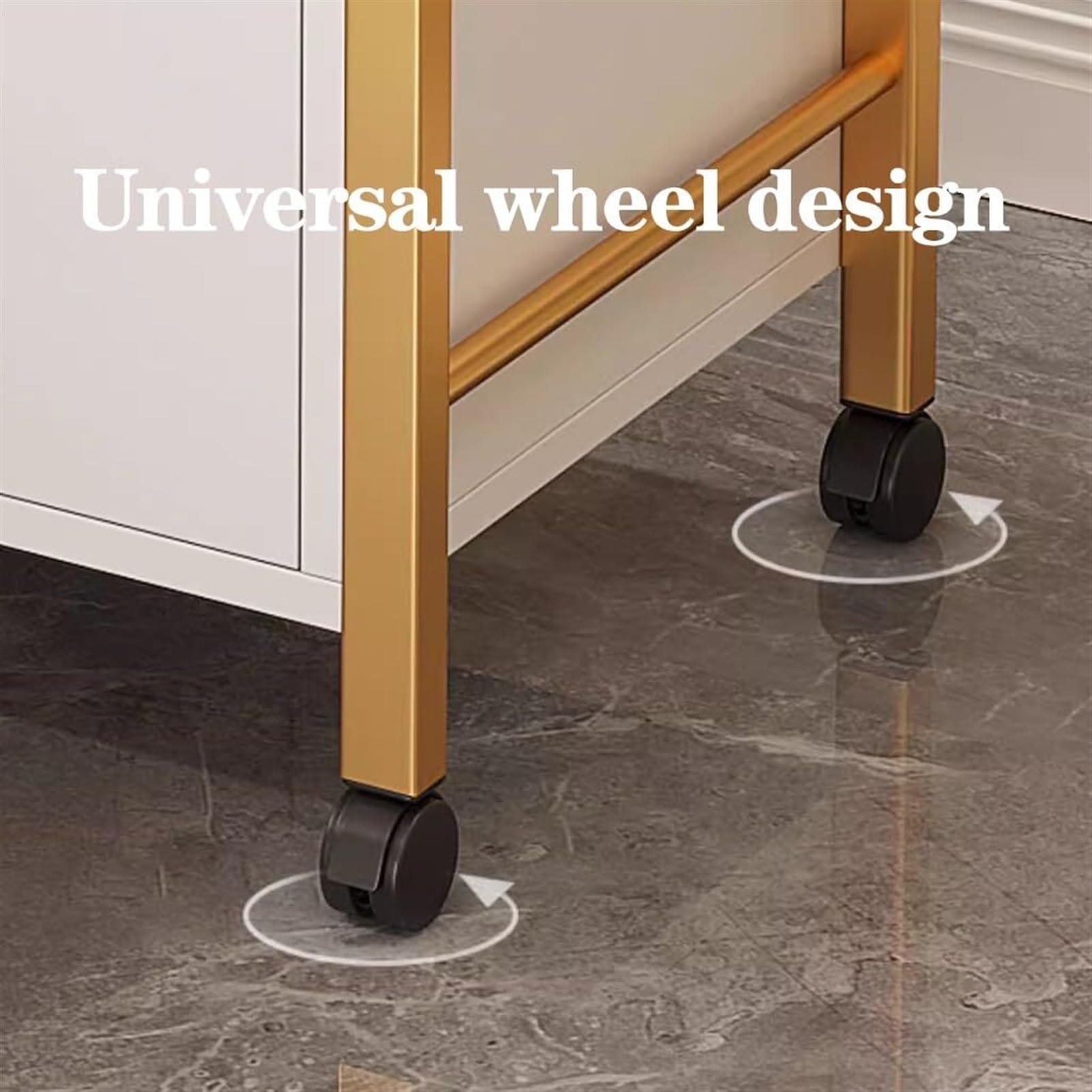 Carro de Metal for SPA, Carrito de manicura utilitario, Carrito de barbero con Ruedas, Carrito de Almacenamiento de Metal, Estante Multiusos, Carrito Resistente(Gold)