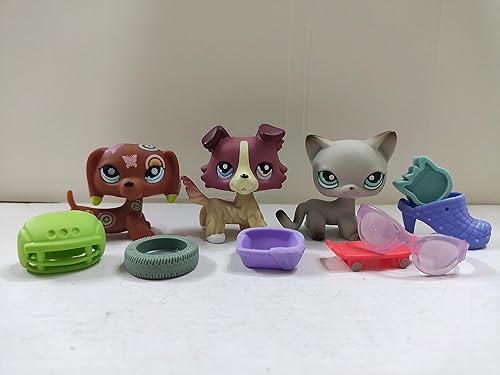 Miniatura 1 de 3 unidslote set Littlest Pet Shop LPS mariposa dachshund perro collie perro coker spaniel niños muñeca colección figura juguetes lps regalo chica