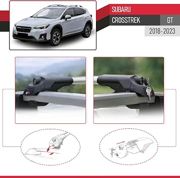 Subaru Crosstrek 2018-2023 Arası ile Uyumlu ACE-1 Ara Atkı Tavan Barı Gri 3 Adet