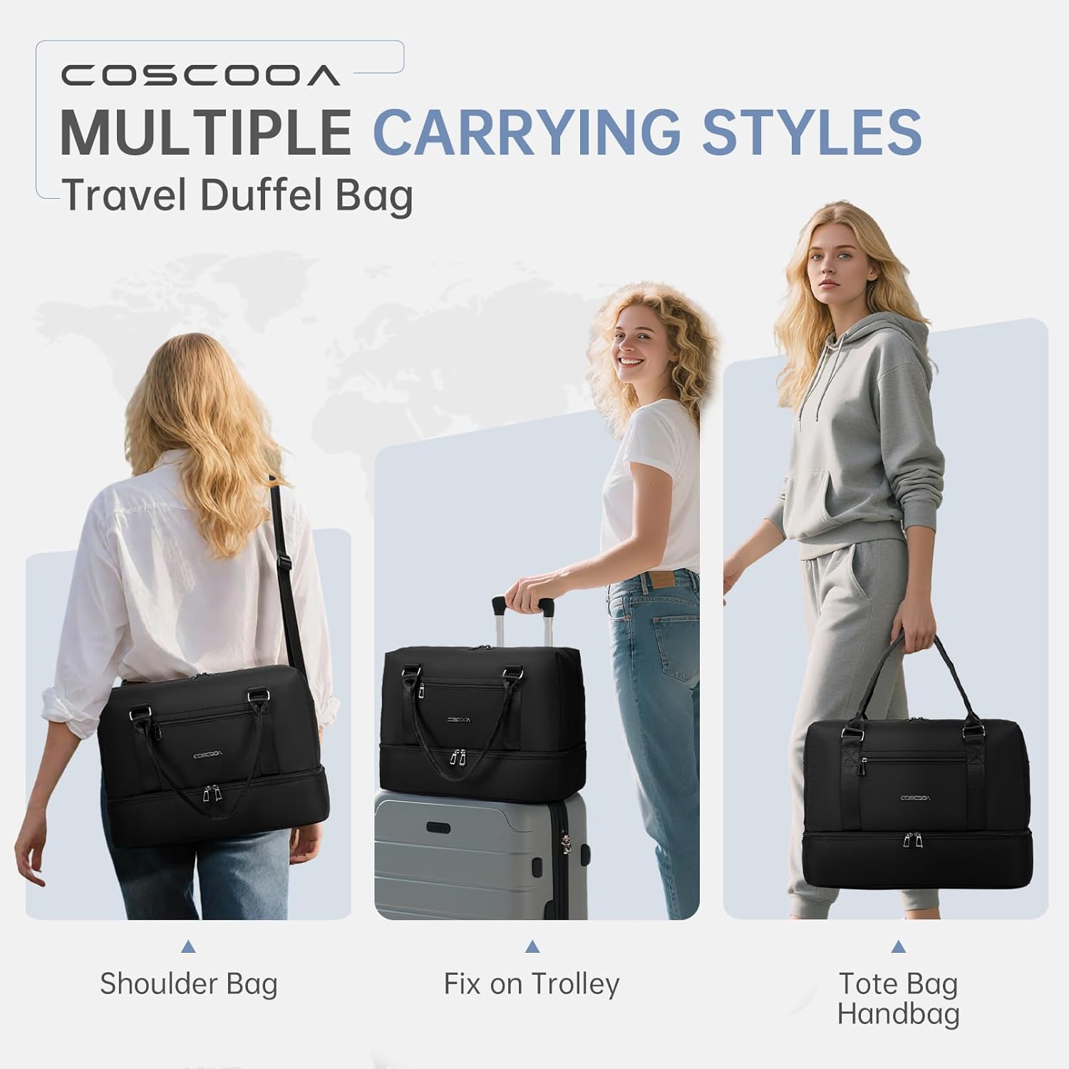 For Spirit Airlines Personal Item Travel Bag 18x14x8 inch Underseat with Wet Pocket & Shoe Compartment & Tsa Approved Toiletry Bag - Image 7