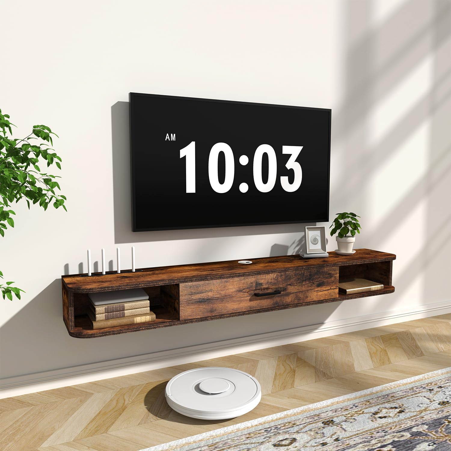 Amazon.com: GHC Floating TV Stand, 65'' Wall Mounted TV Cabinet ...