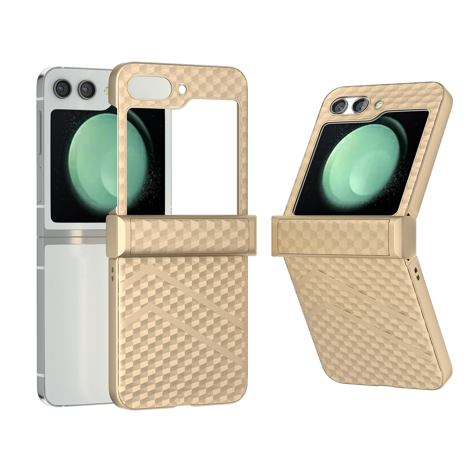 Custodia per Flip5 Cover Ultra Thin + Hinge + Wave Pattern,Skin Feel Case Bumper Slim Custodie per Samsung Galaxy Z Flip5(3)