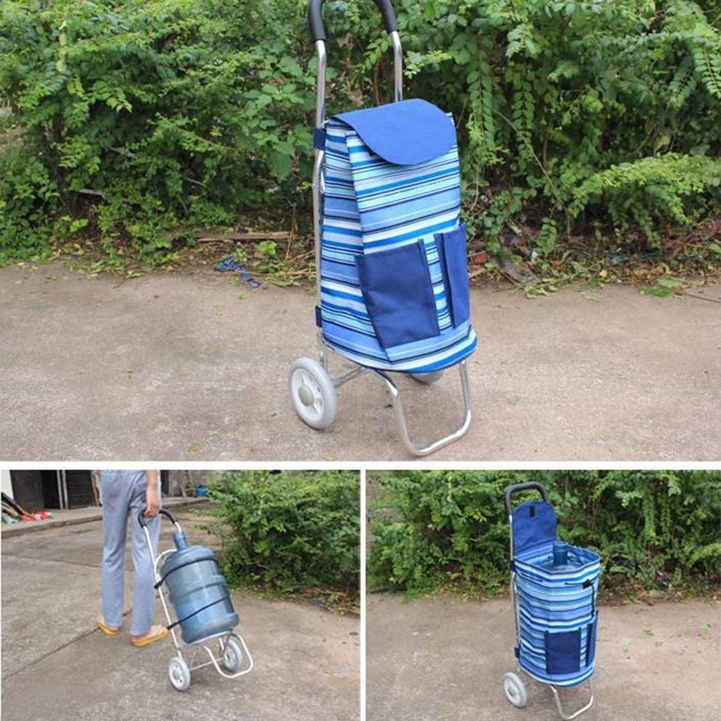 Carrelli elevatori Carrello a Strisce in Alluminio Carrello Piccolo Carrello Portatile Pieghevole Carrello per Uso Domestico Borsa in Tessuto Leggero Auto per Bagagli Anziani Auto conveniente