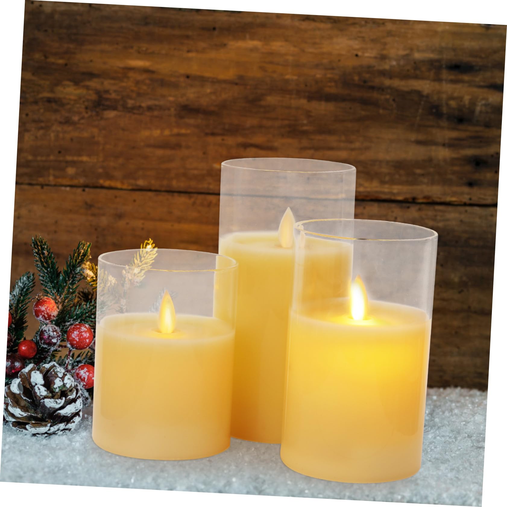 Lampade a LED a Candela Tremolante senza Fiamma e Fumo, Candele Elettriche a Batteria con Telecomando, Set da 3 per Decorazioni D’atmosfera in Casa, Ristorante e Bar