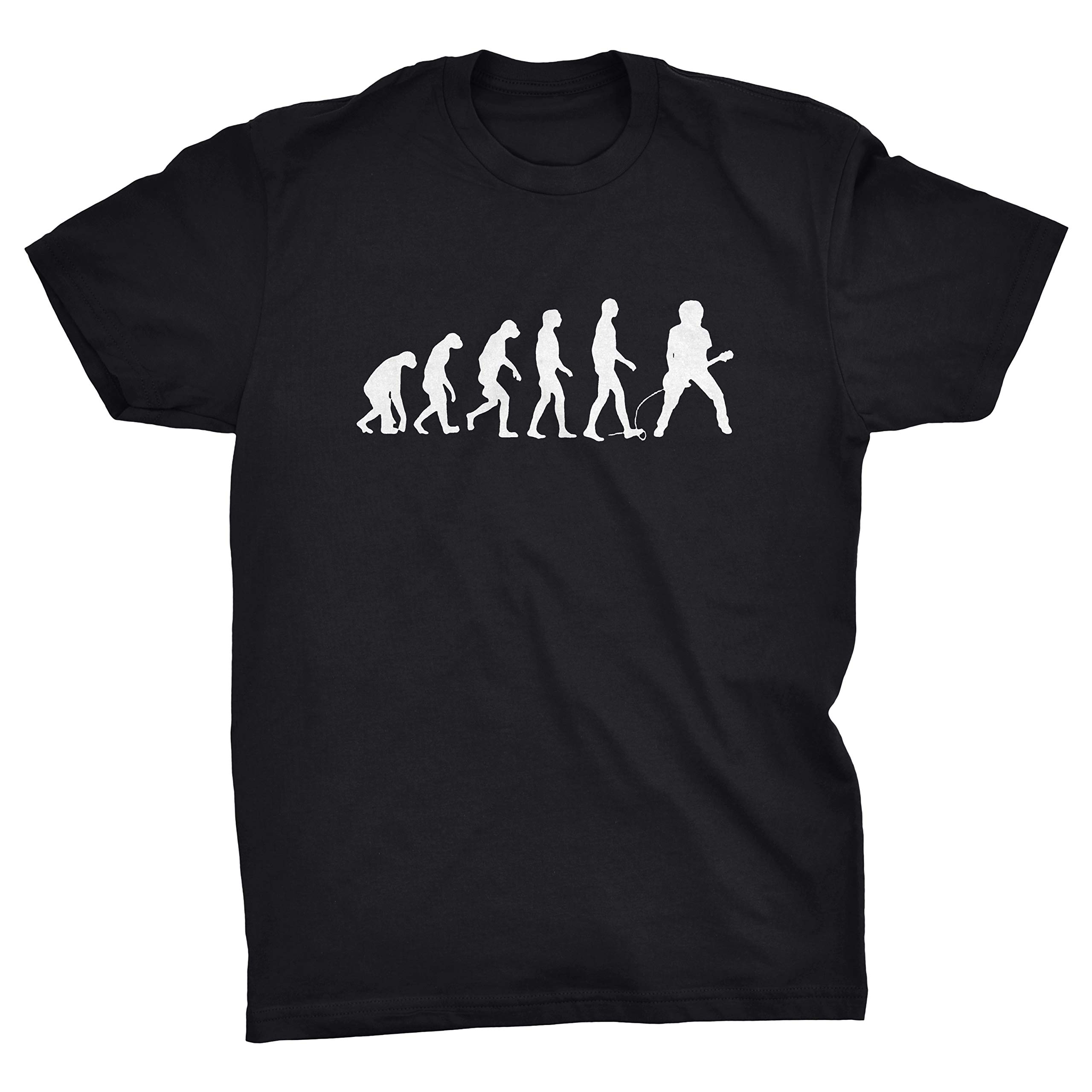 Viper By Gld Products Black Viper Evolution Of A Guitar Player Funny Band Geek T-Shirt (, Xxl)