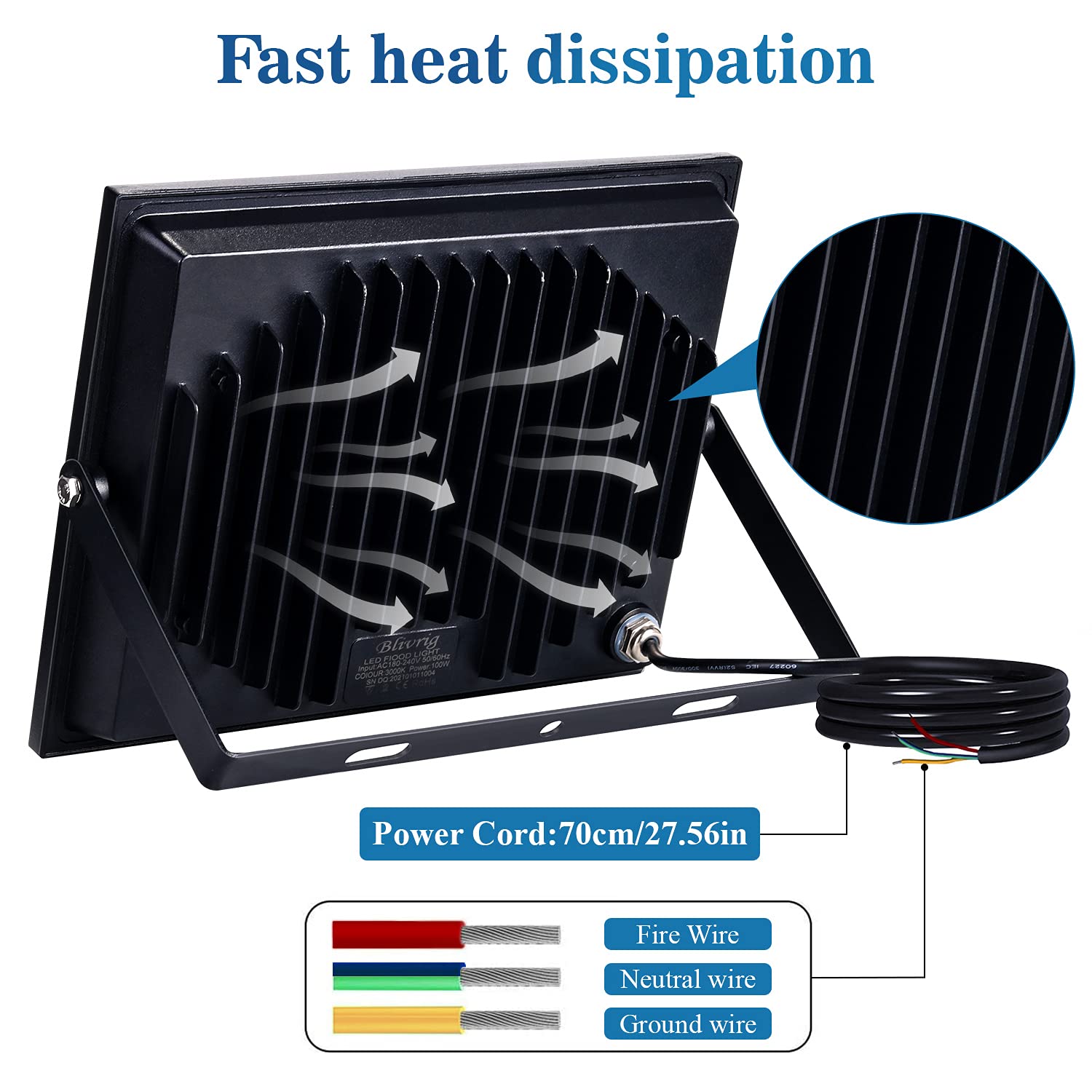 Luce Sicurezza Esterno Faretto LED Esterno 50W 6000K Bianco Freddo - 5000LM, IP66 Impermeabile, Super Luminoso Per Sicurezza Giardino Illuminazione Sicurezza - Foto 8