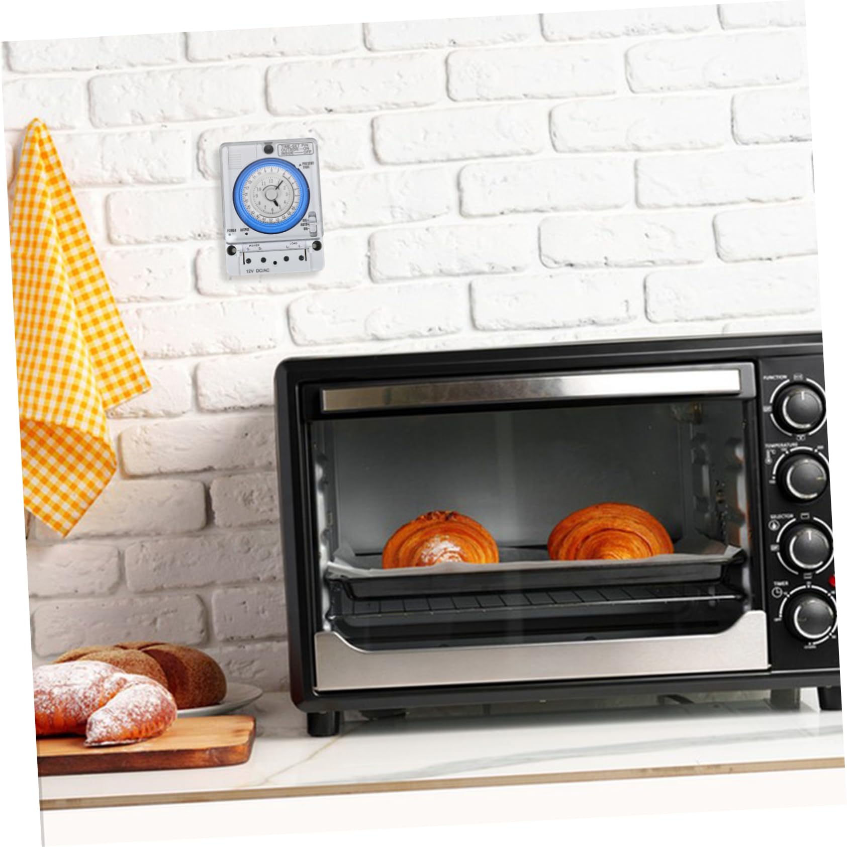 Reloj Temporizador de Parada Mecánico Blanco PC 16a 250vac | Cuenta Regresiva 12v–380v, Uso en Cocina y Horneado, No Incluye Batería