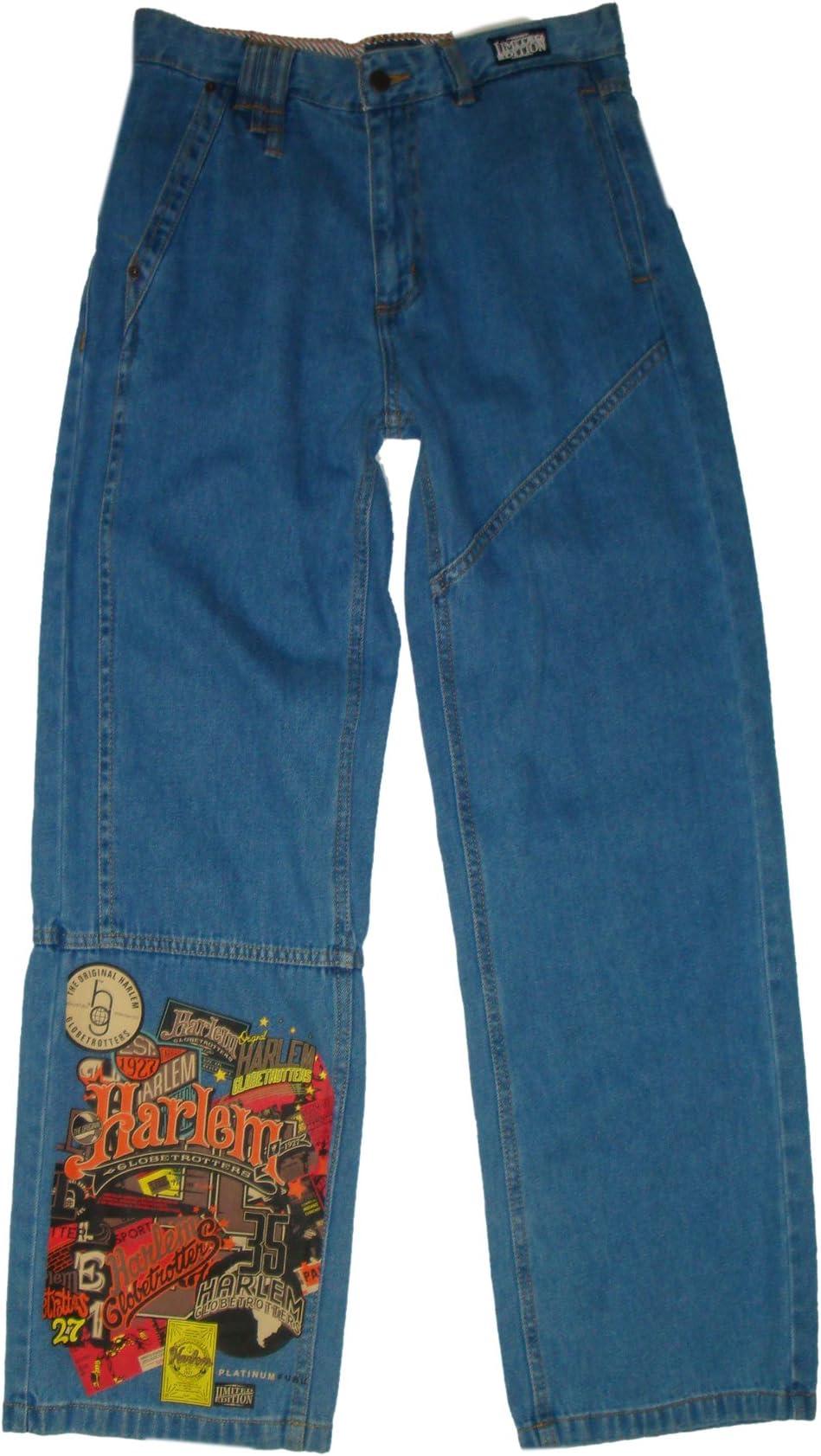 Harlem Globetrotters Boy's Jeans, Size 18W, Blue Denim
