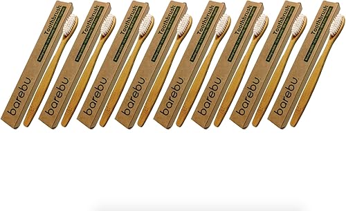Miniatura 10 de Cepillo de dientes de bambú orgánico, sin BPA, biodegradable, respetuoso con el medio ambiente, natural, compostable, vegano - dientes limpios