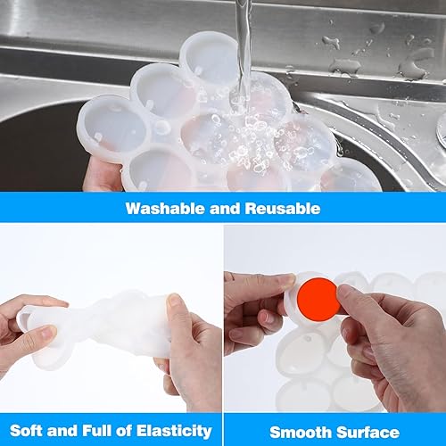 Miniatura 6 de Molde de silicona redondo de 12 cavidades, molde de resina circular de 1.38 pulgadas con agujero redondo para llavero, moldes de silicona para