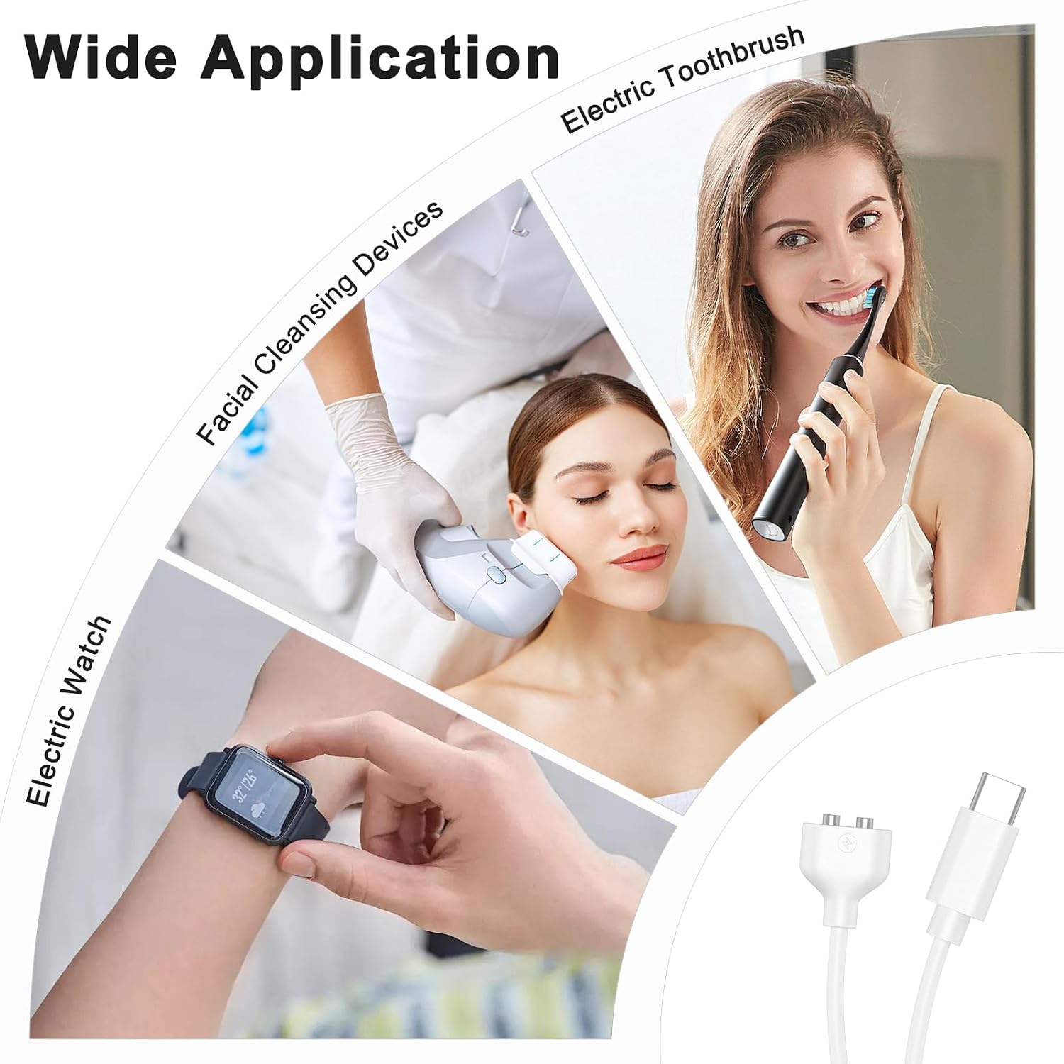 Meliya 2Pack Magnetic USB DC Charger Cable(6mm/0.24inch), Replacement Charging Cord for Rechargeable Toys Massagers Electric Toothbrush image 2