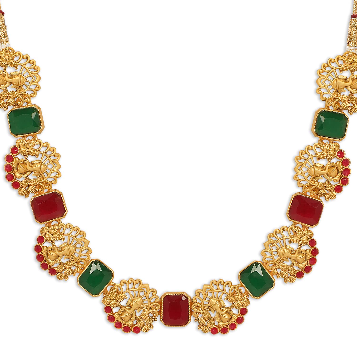 Matte Plated Goddess Saraswati Temple Jewellery Set