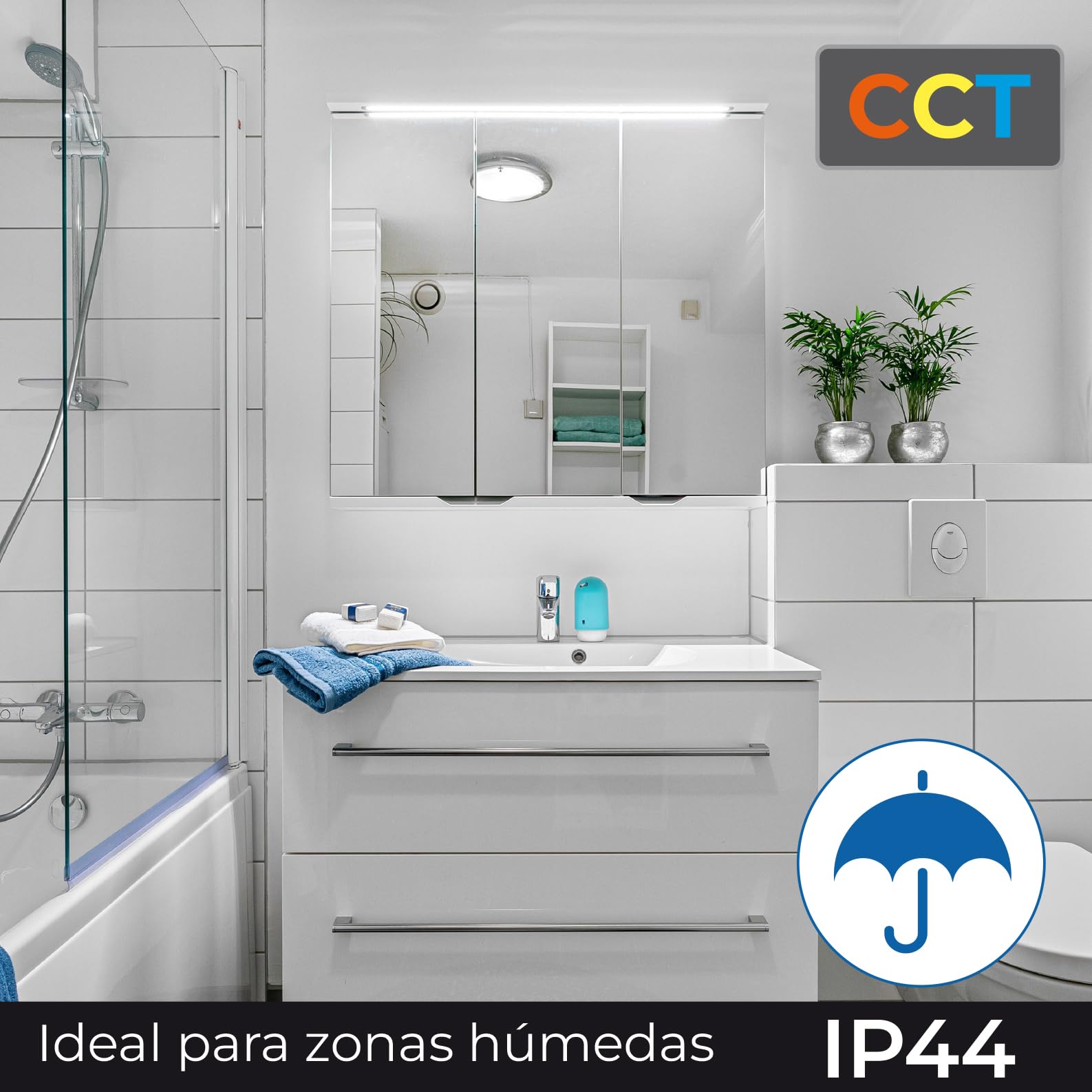 LED ATOMANT 2x Plafón LED Redondo Superficie 40cm 42W CCT 3000-6500K IP44 | 3050 Lumenes, Diametro 400mm
