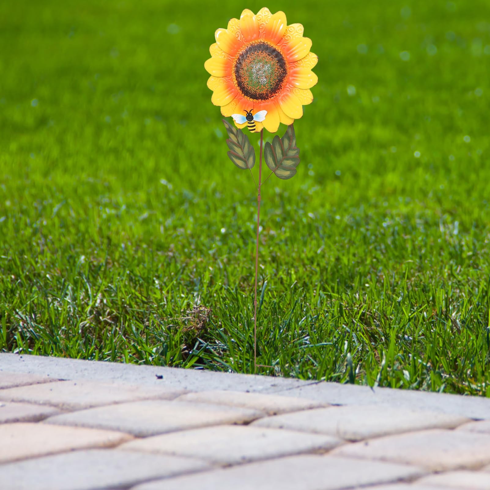 ifundom Tuteur Décoratif Tournesol en Fer 1 Pièce pour Jardin Extérieur